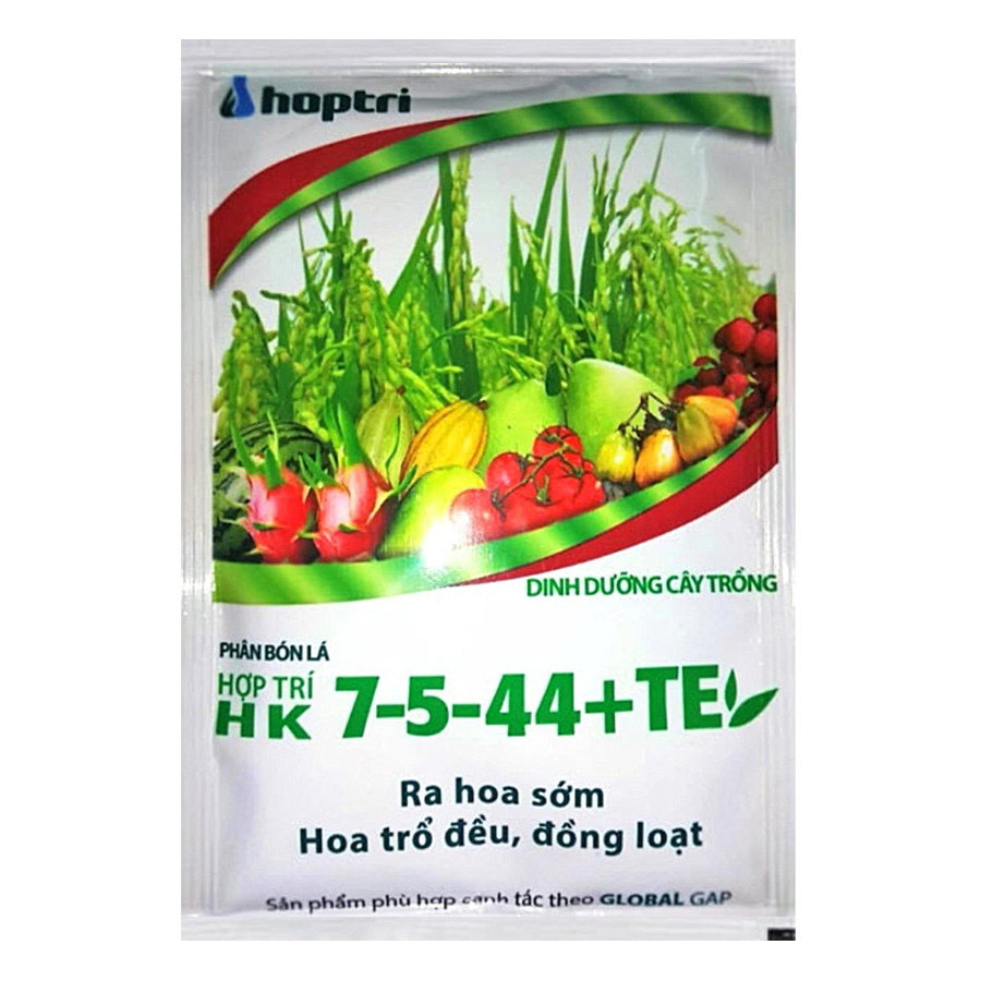 Bộ 2 Gói Phân Bón Ra Hoa Sớm, Hoa Trổ Đều, Nuôi Trái Khỏe Hợp Trí HK 7-5-44+TE
