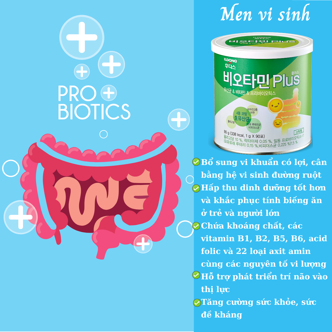 Men vi sinh hỗ trợ tiêu hóa Ildong Hàn phòng rối loạn tiêu hóa, tăng hấp thụ dinh dưỡng và bổ sung vitamin, khoáng chất từ sữa non - QuaTangMe Extaste