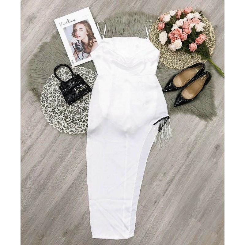 Đầm body phi cổ đổ kết hạt