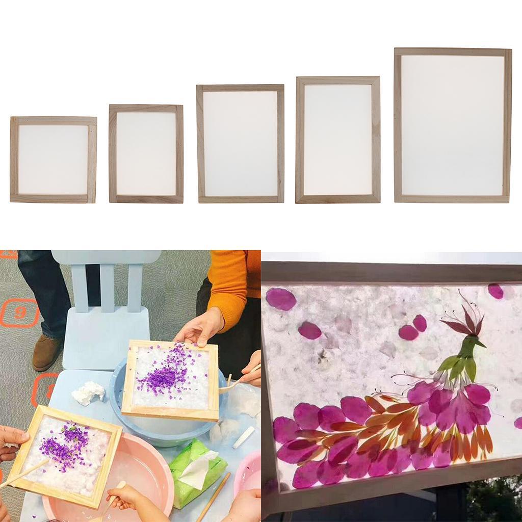 2-Piece of Sizes Paper Making Kit Mould Screen Frame, DIY Craft Gift, Handcraft , Recycling, Paper Art, for Kids Adults
