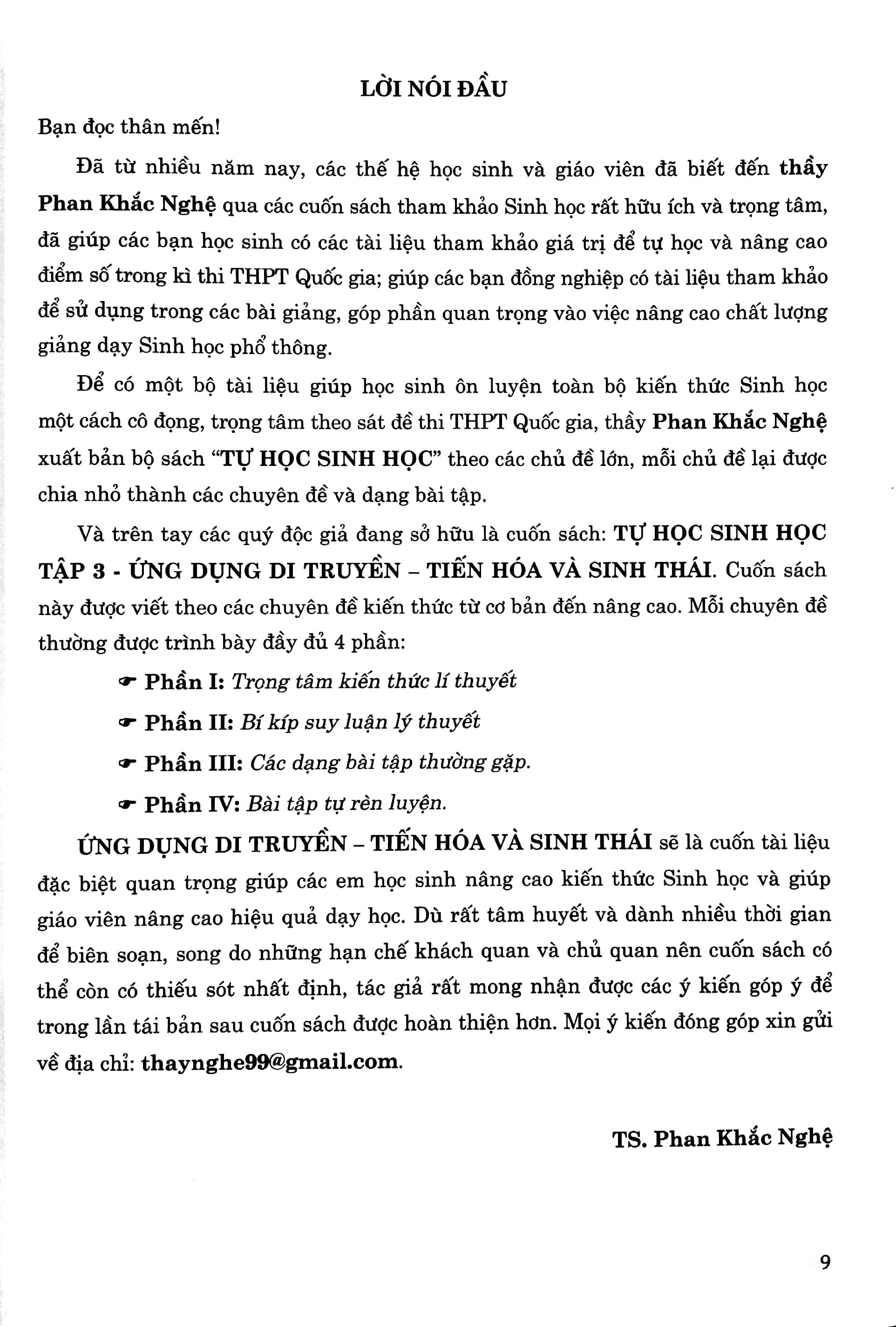 Tự Học Sinh Học Tập 3: Ứng Dụng Di Truyền Học, Tiến Hoá Và Sinh Thái