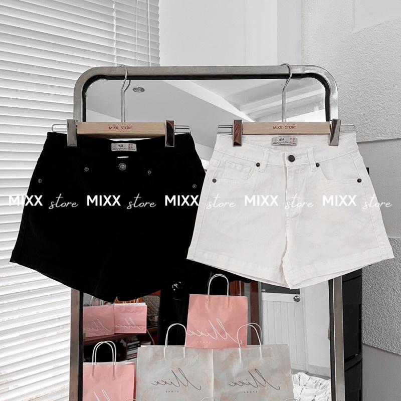 Quần Short Jean nữ lưng cao lật lai chất jean dày dặn co giãn thoải mái phom xinh