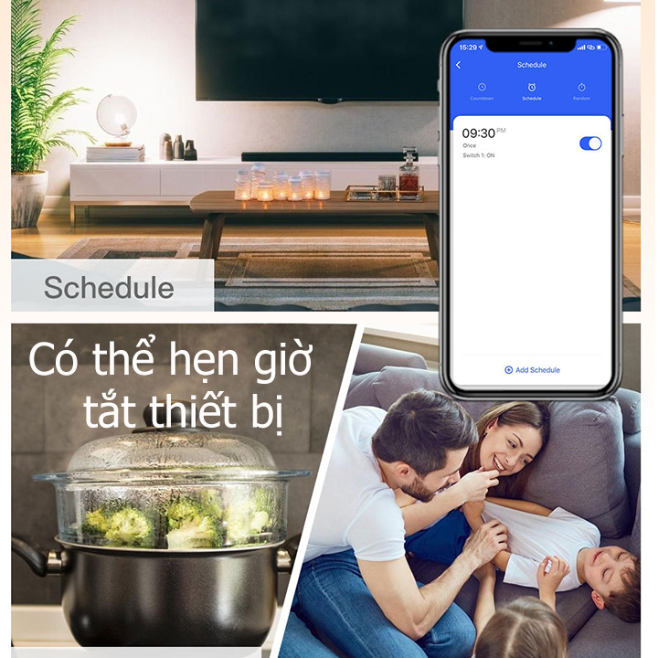 Công tắc thông minh wifi PHIÊN BẢN TIẾNG VIỆT SmartLife Tuya 16A điều khiển từ xa