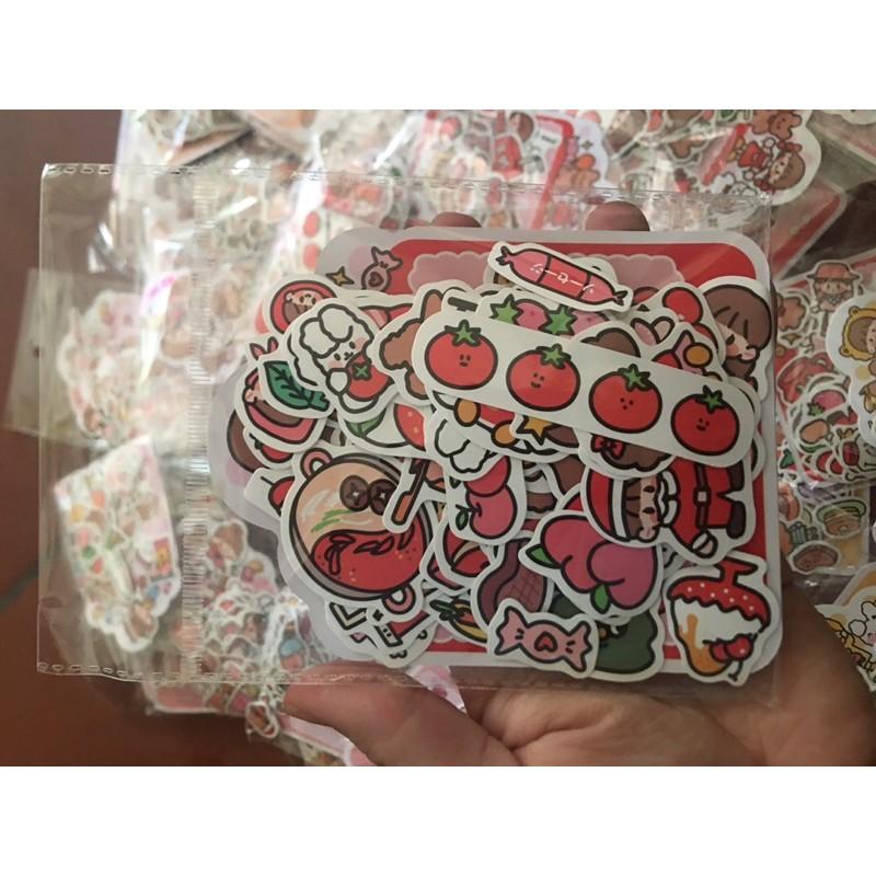 Gói sticker cô gái đồ ăn