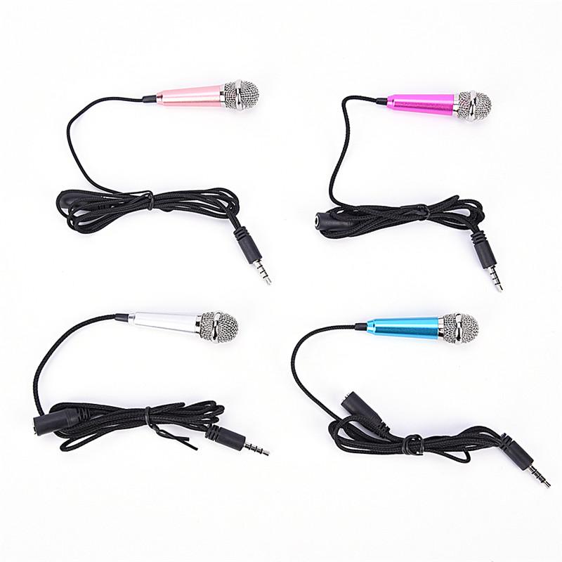 Mini Di Động 3.5Mm Stereo Phòng Thu Micro KTV Karaoke Micro Di Động Máy Tính Xách Tay Máy Tính Để Bàn Micro Nhỏ Màu Sắc: Hoa Hồng