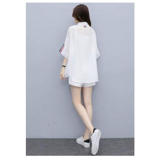 HÀNG NHẬP - SÉT BỘ SHORT ÁO DÂY RÚT EO CỔ SƠ MI