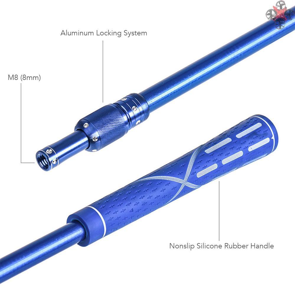 TOP 55 - 95cm Telescopic Aluminum Baiting Throwing Stick Handle with 2 Baiting Spoons Bait Throwers