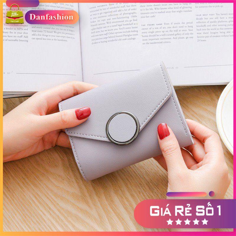 Ví mini ngắn cầm tay nữ khóa tròn cute dễ thương nhỏ gọn bỏ túi nhiều ngăn cao cấp đẹp