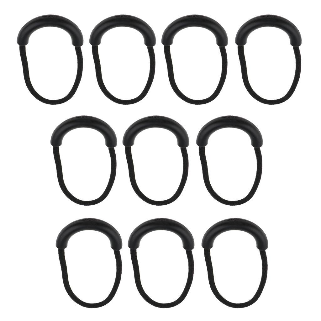 2-4pack 10 Pcs Plastic U Shape Zip Puller Strong Zipper Pull Cord Black