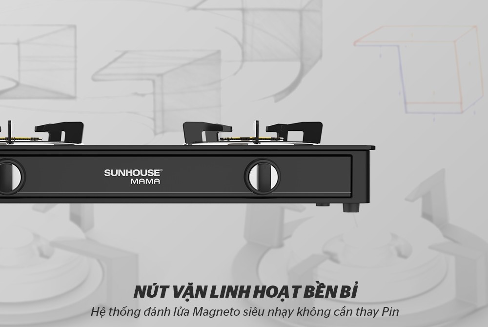 BẾP GAS DƯƠNG KÍNH SUNHOUSE MAMA MMB0910 - Hàng Chính Hãng
