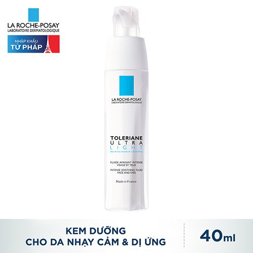 Kem Dưỡng Ẩm La Roche Posay Làm Dịu Tức Thì Cho Da Rất Nhạy Cảm Dị Ứng Toleriane Ultra Light 40ml