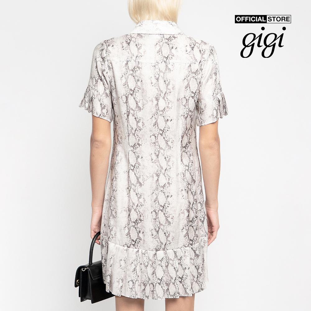 GIGI - Đầm mini sơ mi tay ngắn xếp li thời trang G2101D212115