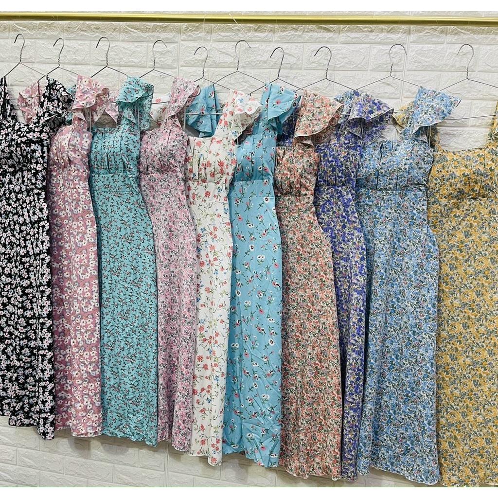 Đầm maxi hoa đi biển cho mùa hè mát mẻ thời trang thoáng mát xinh xắn