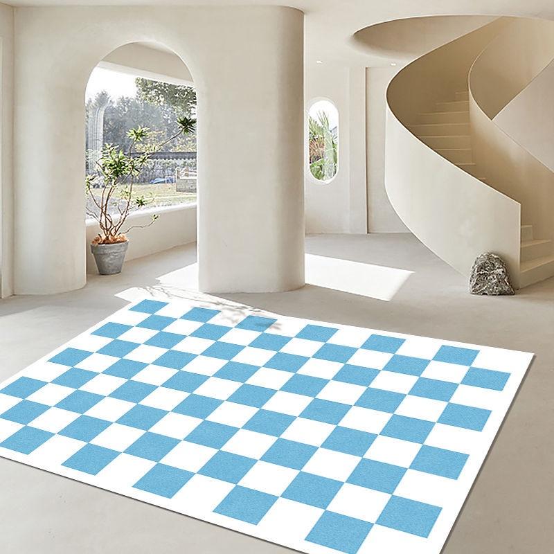 Thảm Trải Sàn Họa Tiết Caro Phong Cách Bắc Âu Hiện Đại Đơn Giản