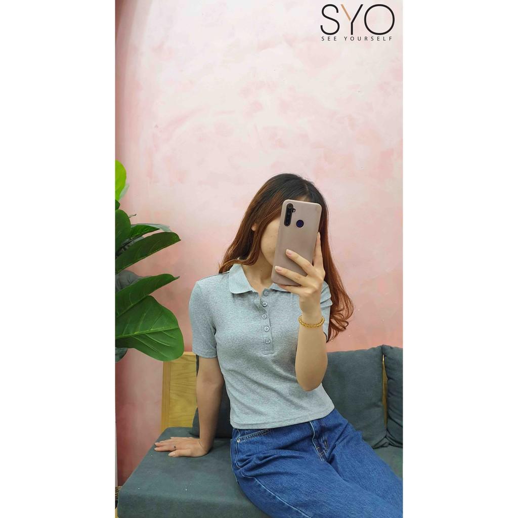 Áo phông nữ dáng polo croptop cổ đức SYO A3001-21