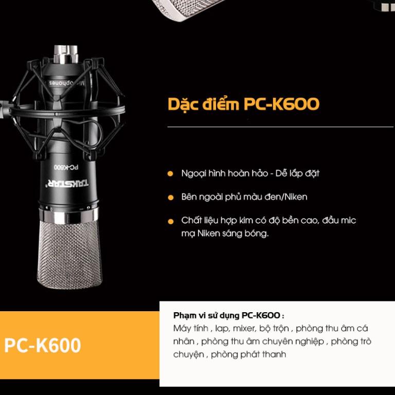 Micro thu âm cao cấp TAKSTAR PC K-600, tặng kèm dây XLR 3m, hàng chính hãng