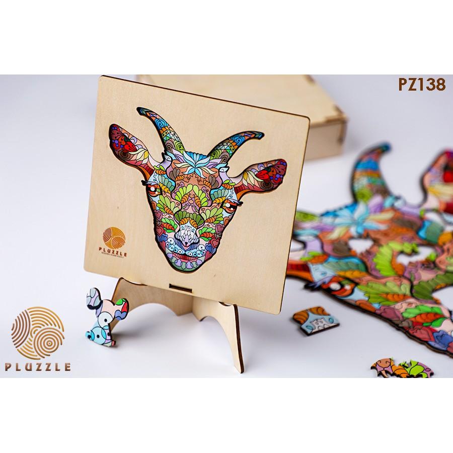 PLUZZLE Bộ xếp hình gỗ thông minh puzzle đồ chơi ghép hình – Mùi – Con Dê – PZ138