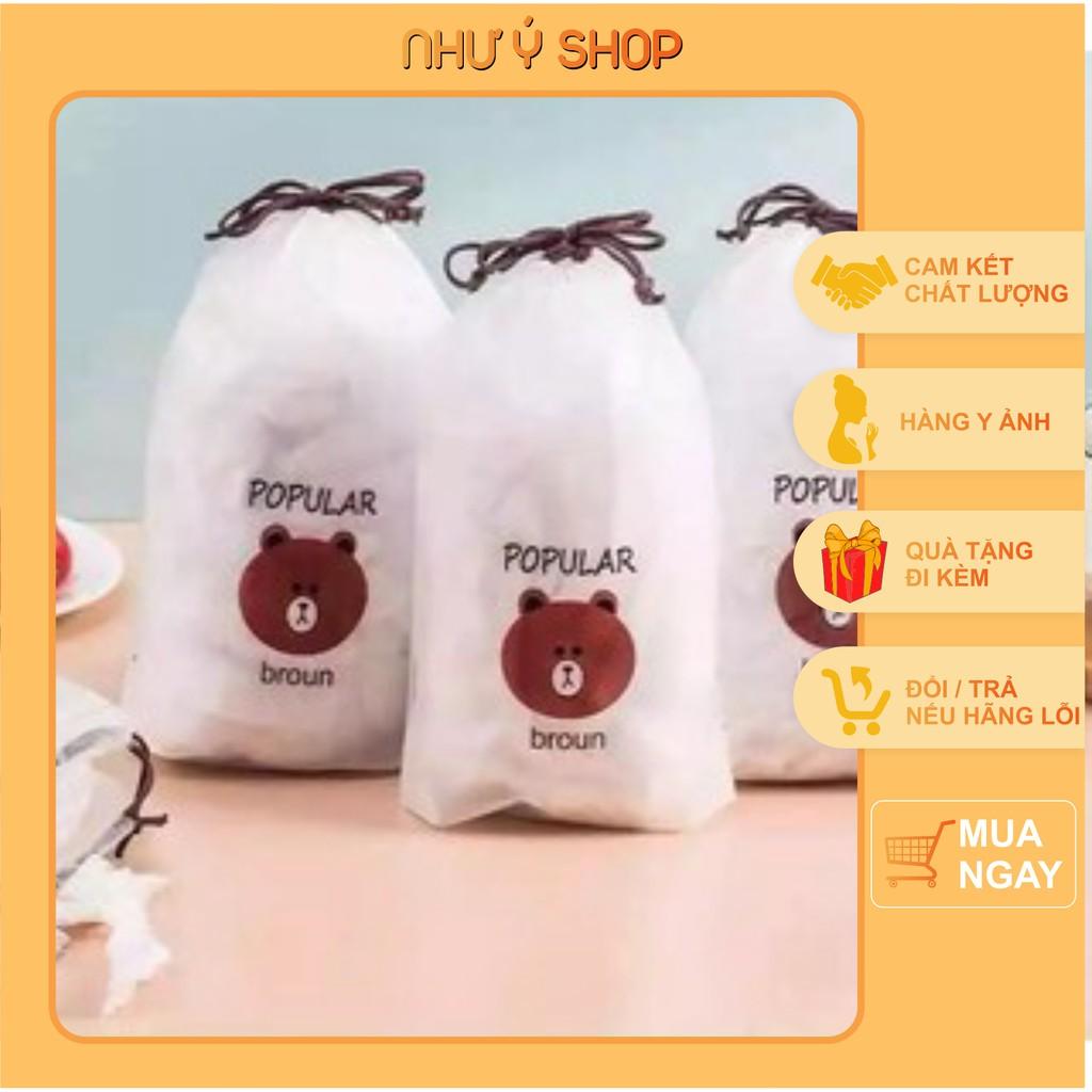 Set 100 Túi  Bảo Quản Thực Phẩm  Trong Suốt Co Giãn Để Tủ Lạnh