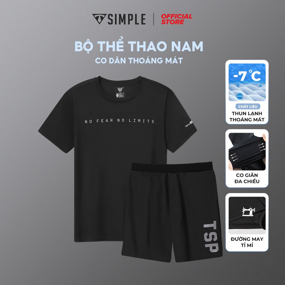 Bộ Thể Thao Nam TSIMPLE quần áo tập gym co giãn thoáng mát QG2AH4