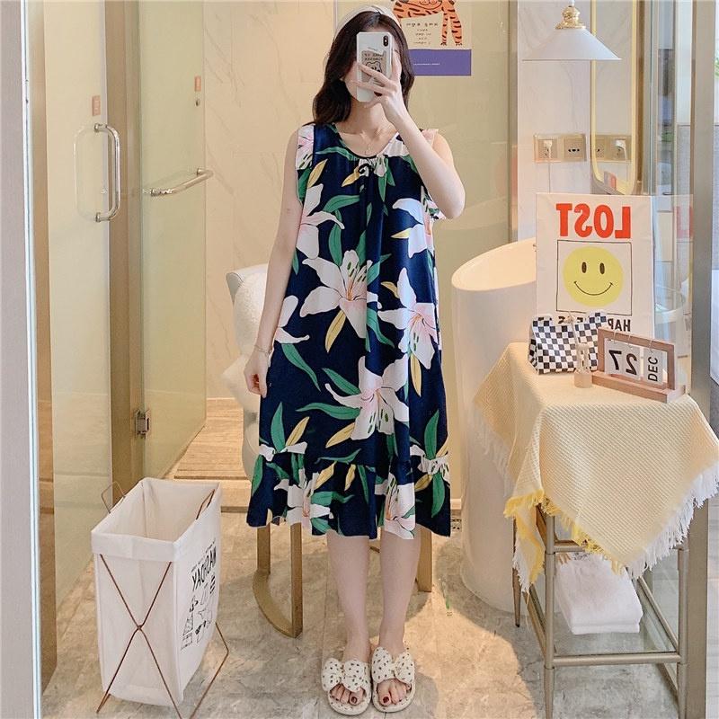 Váy ngủ nữ mùa hè chất lanh siêu mát không nhăn big size