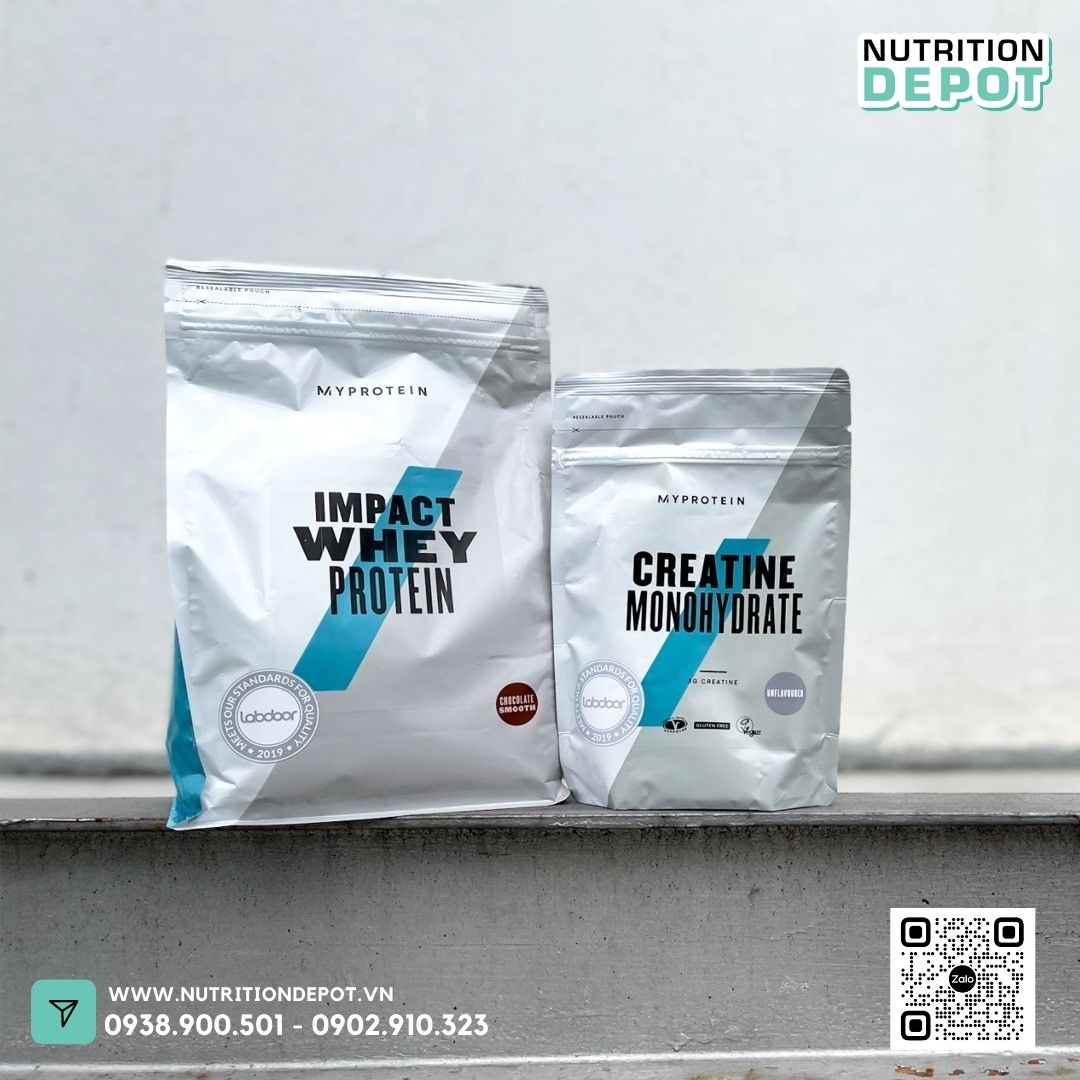 Combo Tăng cơ và Sức mạnh 01 - Impact Whey Protein 1kg và Creatine 250g Myprotein - Nutrition Depot Vietnam