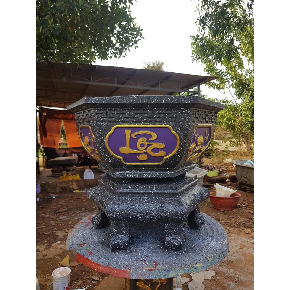Khuôn chậu lục giác 65 phúc lộc thọ +sen