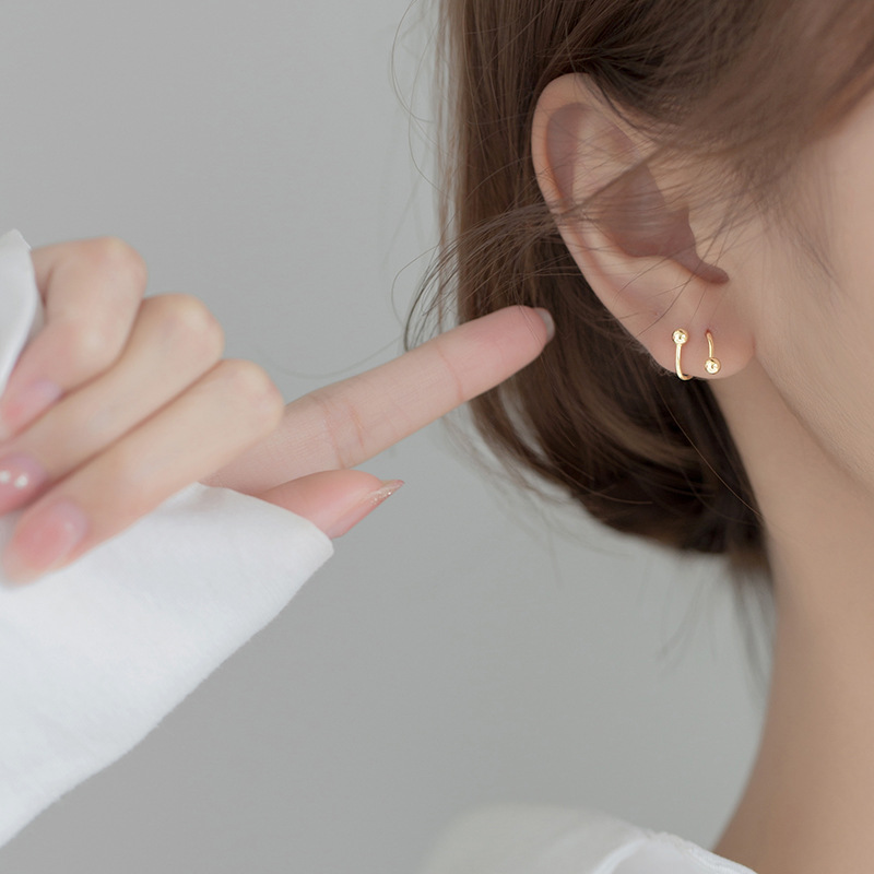 Bông Tai Nữ Cá Tính Bạc S925, Khuyên Tai Nữ Đơn Giản - B2641- Bảo Ngọc Jewelry