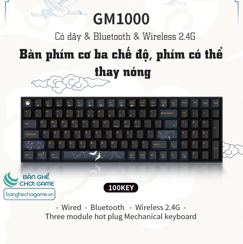 Bàn phím cơ không dây Newmen GM1000 - Kailhbox Switch - Hotswap - Hàng chính hãng