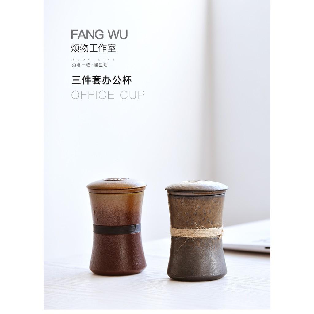 Cốc Uống Trà Bằng Gốm Sứ Có Nắp Đậy Tiện Dụng Cho Văn Phòng