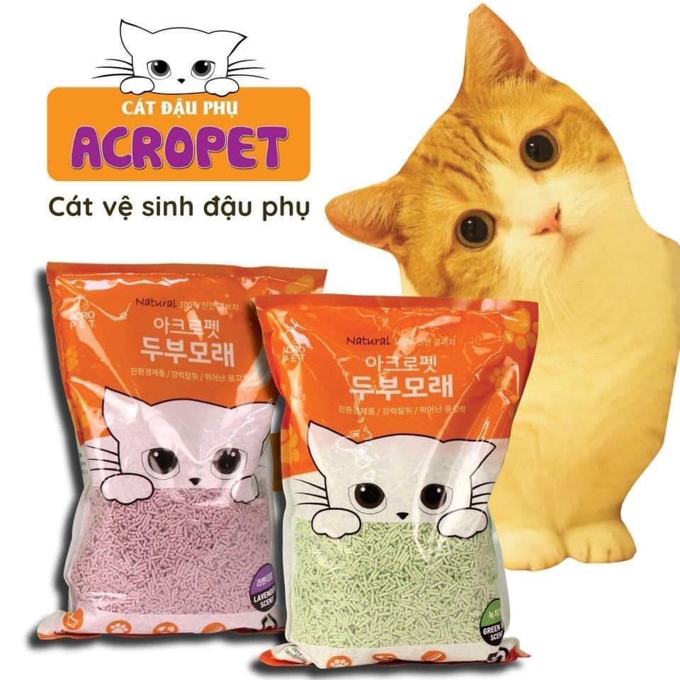 Cát đậu phụ Acropet cho mèo 5L (100% đậu phụ tự nhiên)