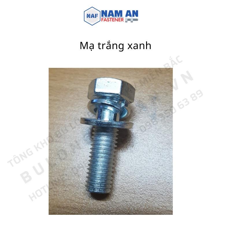 Bu lông lục giác liền phẳng vênh M8, M10, M12, chiều dài 16, 20, 25, 30, 40, 45 mm, bulong liền phẳng vênh