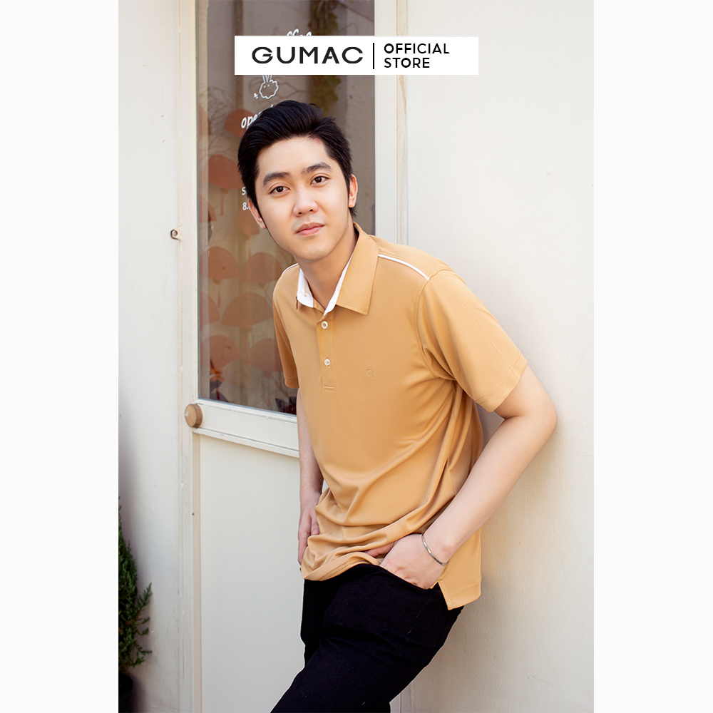 Áo polo nam GUMAC ATNC01007 phối vai
