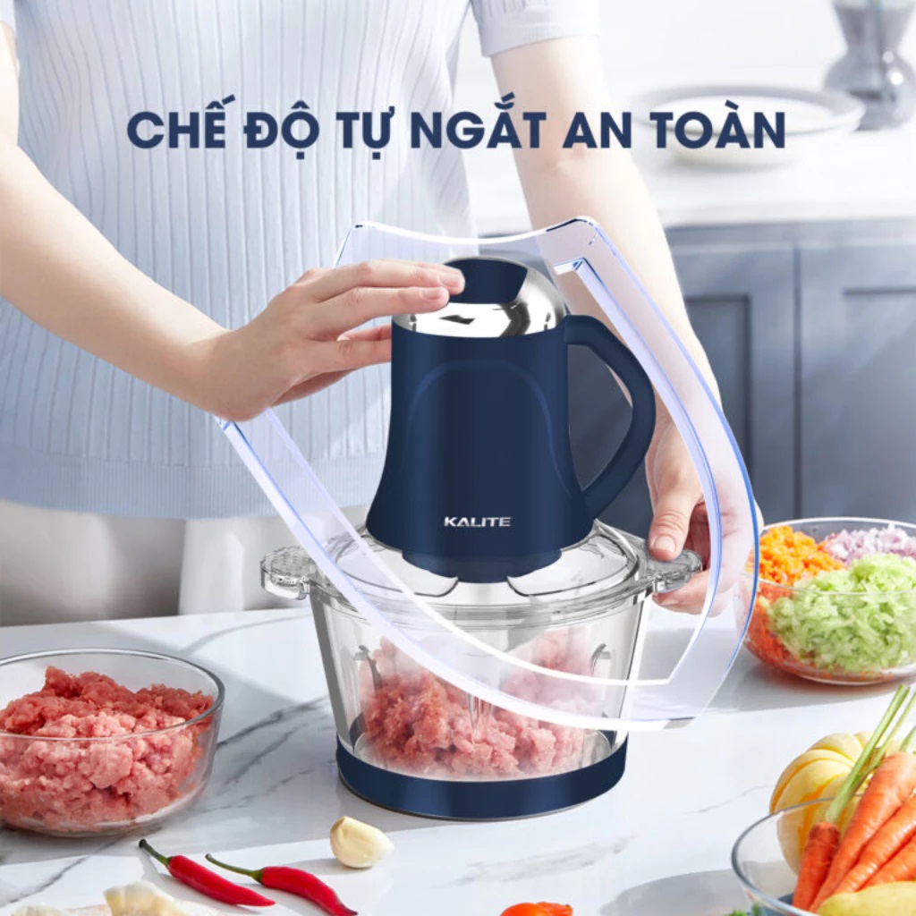 Máy xay thịt Sothing Kalite KM355, công suất 300w, 2 cối thủy tinh đa năng, dung tích cối lớn 2L- Hàng chính hãng