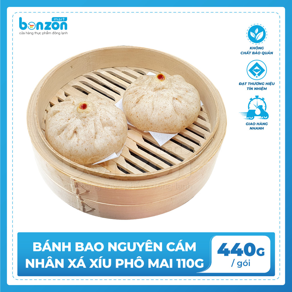 Bánh Bao Nguyên Cám Nhân Xá Xíu Phô Mai 110g