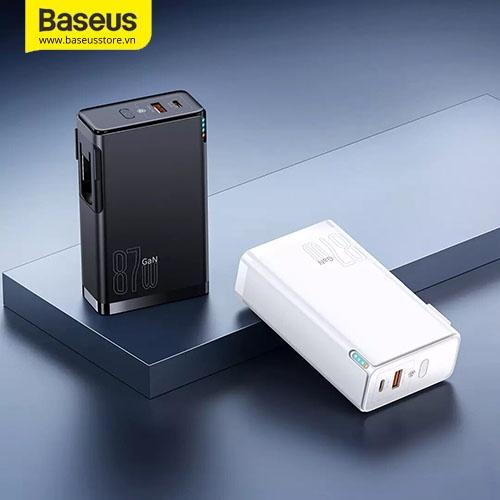 Củ Sạc Nhanh Kiêm Pin Dự Phòng Baseus Power Station 4 Hybrid GaN Power Bank Adaptor 10000mAh 87W ( Hàng Chính Hãng)