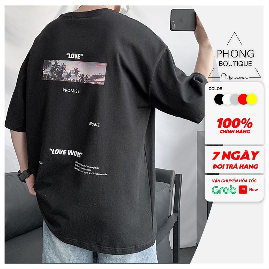 Áo thun Unisex Phong Boutique LOVE WIND phông tay lỡ nam nữ form rộng Oversize