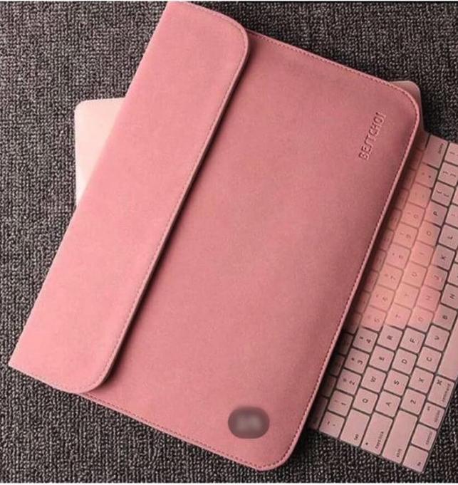 Bao Da, Túi Da, Cặp Da Chống Sốc Cho Macbook, Laptop, Surface Kèm Ví Đựng Phụ Kiện - Hồng - Macbook Air 13.3 Inch Đời 2018
