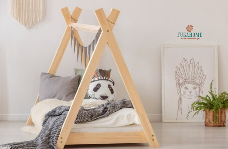 GIƯỜNG TRẺ EM KIỂU LỀU TEEPEE MONTESSORI CHÂN CAO - KB02