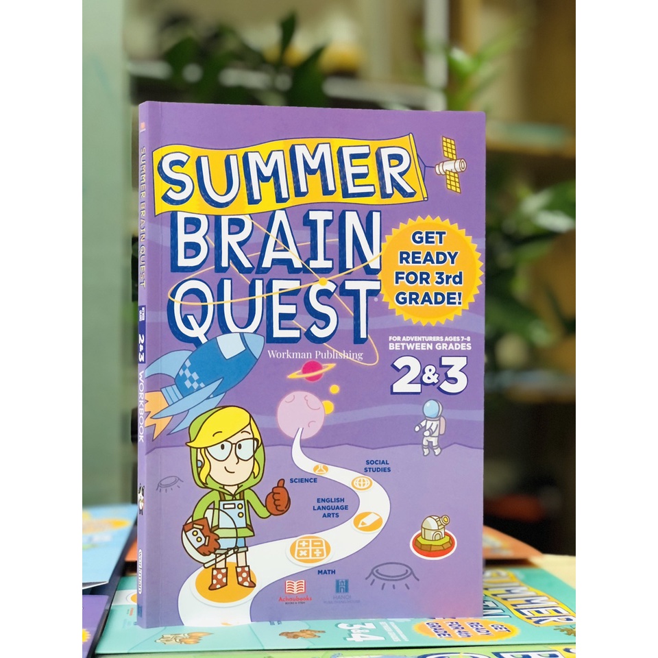 Sách Summer Brain Quest grade 2&3 - Á Châu Books, bìa mềm in màu ( 7 - 8 tuổi )