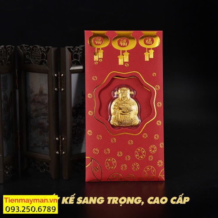 Lì Xì Thần Tài, Hình Hổ Vàng Mạ Vàng 24K - Bao Lì Xì May Mắn Rước Tài Lộc