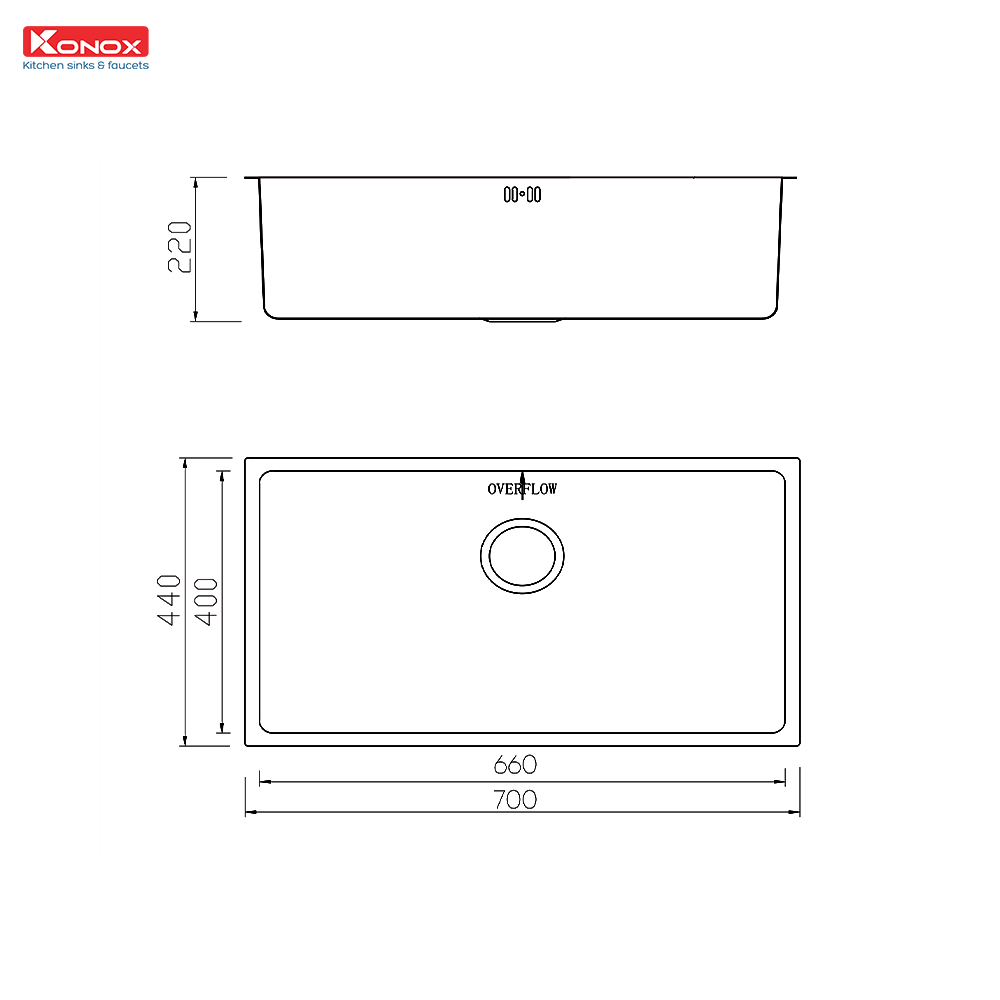 Chậu rửa bát chống xước Workstation Sink – Undermount Sink KN7044SU Dekor