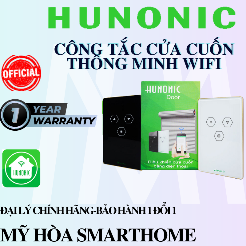 Công Tắc Cửa Cuốn Thông Minh Hunonic Door Trắng│Công tắc điều khiển cửa cuốn từ xa bằng điện thoại -2022