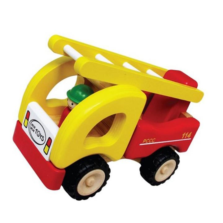 Đồ chơi gỗ Xe thang cứu hỏa | Winwintoys 62292 | Tăng cường vận động và phân biệt màu sắc | Đạt tiêu chuẩn CE và TCVN