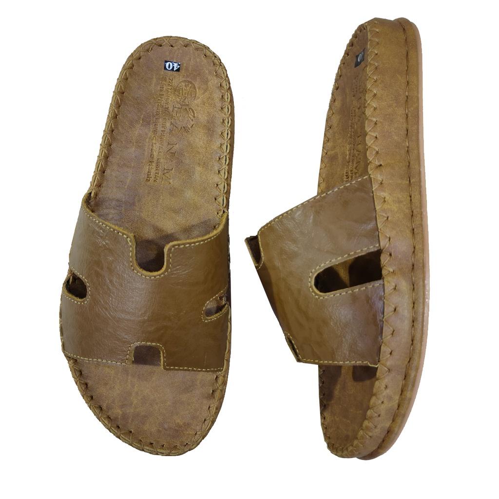 Dép Nam Quai Ngang HÀ NAM Da Bò Thật Cao Cấp DNA2211B