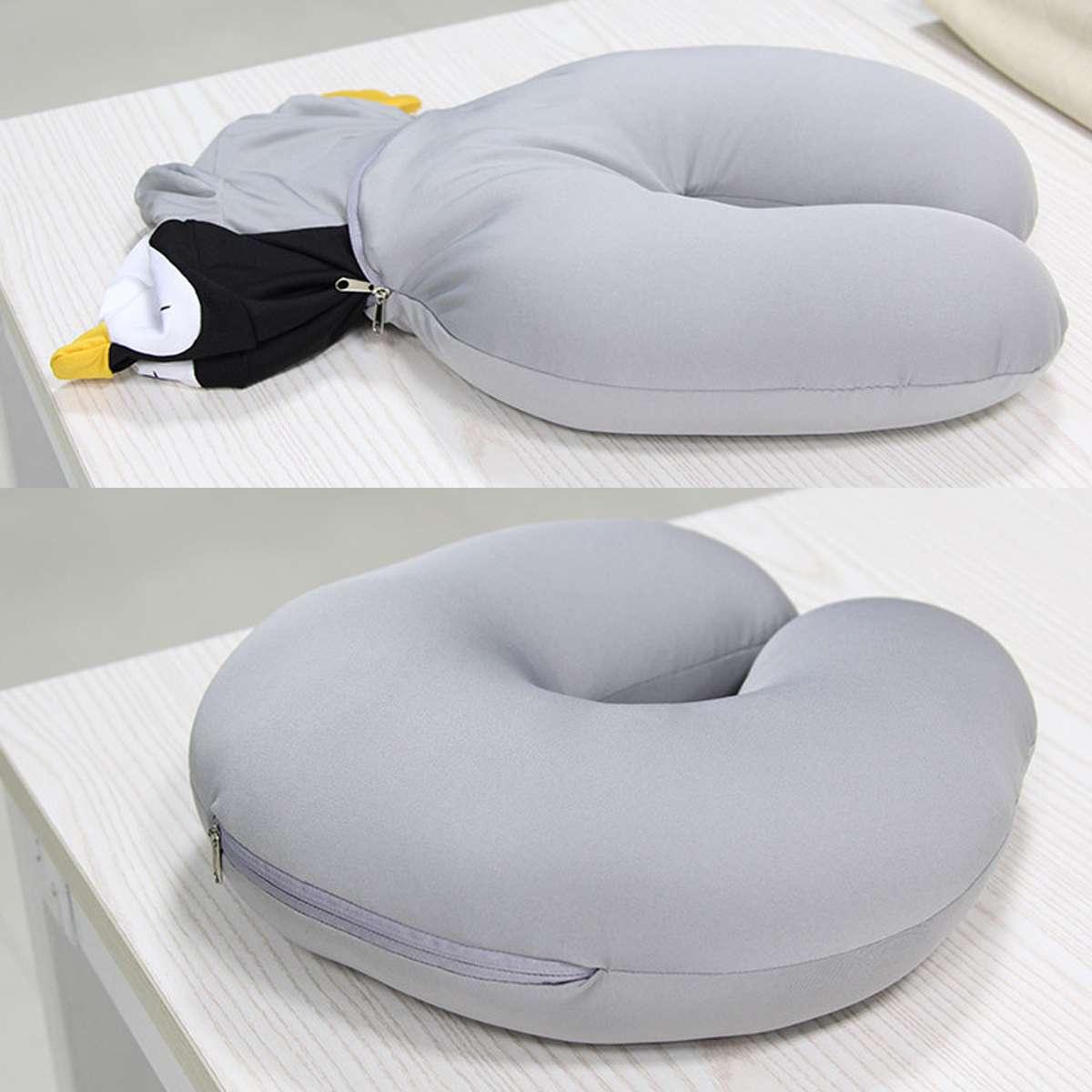 Biến Dạng Chim Cánh Cụt Con Hình Chữ U Gối Cổ Du Lịch Đa Năng Gối Hoạt Hình Cổ Hỗ Trợ Miếng Gối Tựa Đầu Ghế Xe Ô Tô