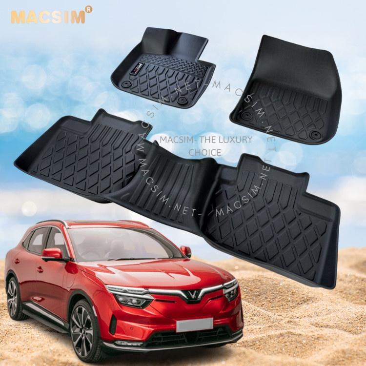 Thảm lót sàn xe ô tô VinFast VF8 Nhãn hiệu Macsim chất liệu nhựa TPE cao cấp màu đen