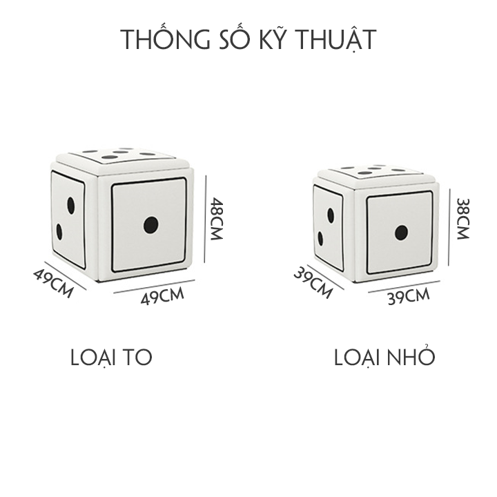 Ghế đôn hộp 5 trong 1 hình rubik lập phương xếp gọn thông minh ngồi uống trà phòng khách