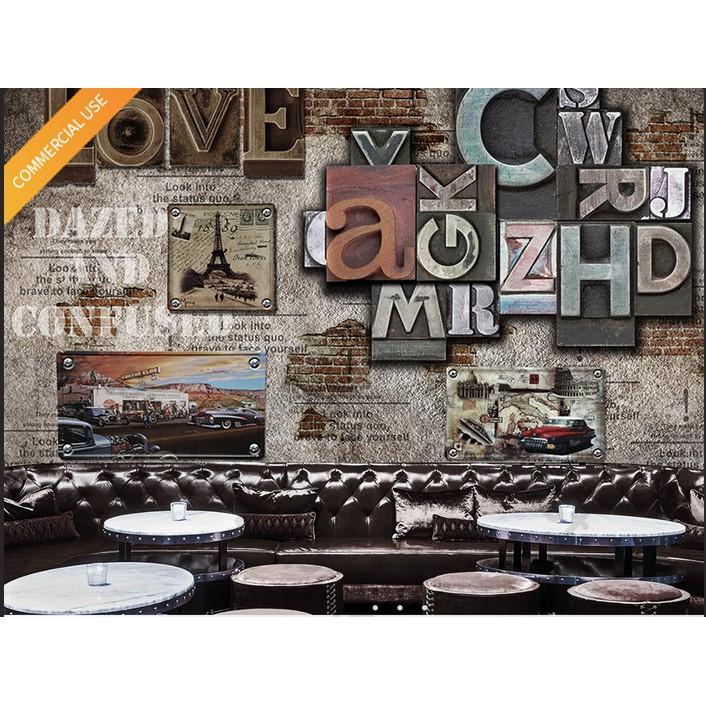 Tranh trang trí quán cafe hiện đại, Tranh dán tường 3d hiện đại MS1068840