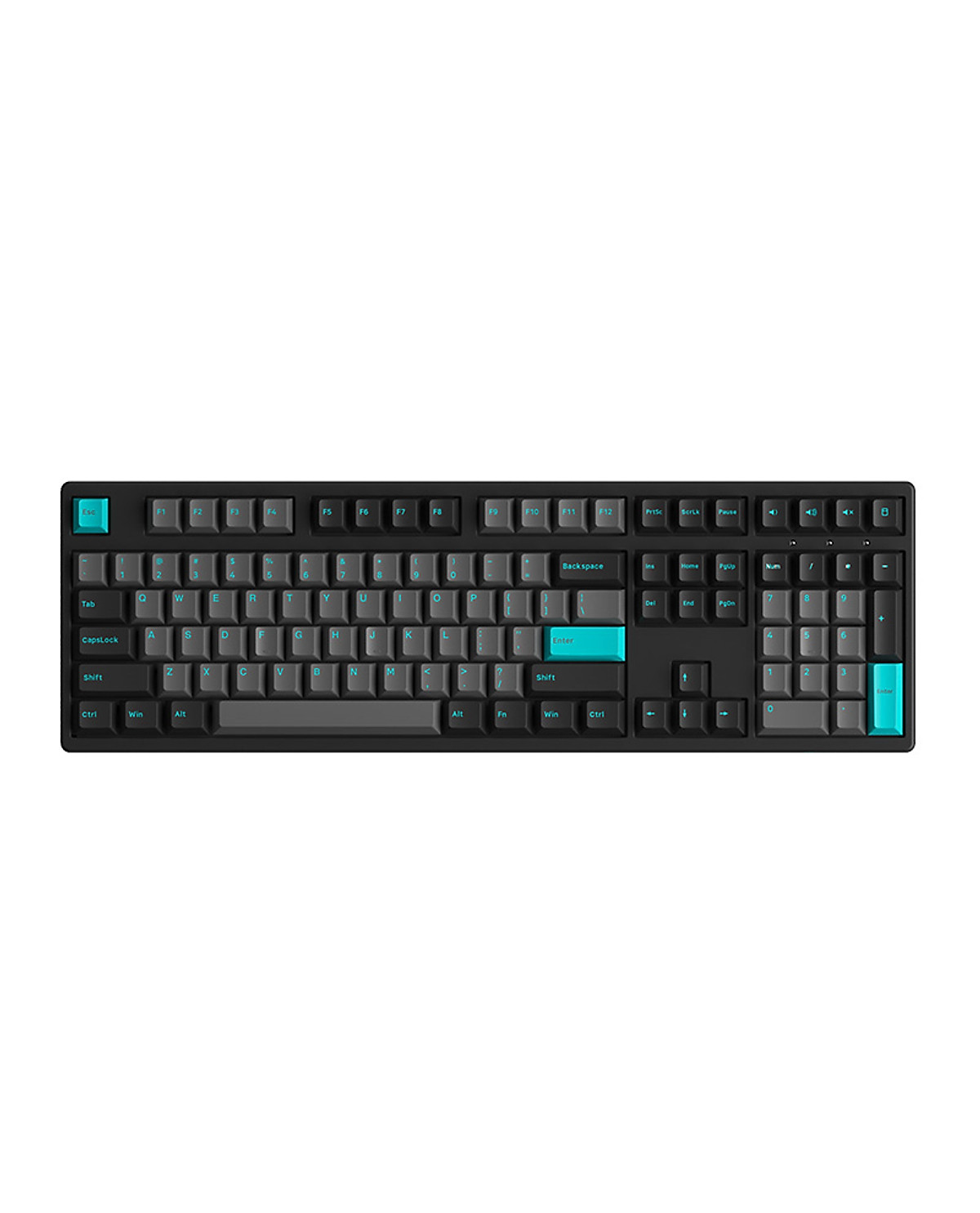 Bàn phím cơ có dây AKKO 3108 Plus Black &amp; Cyan (Foam tiêu âm / AKKO CS switch) - Hàng chính hãng