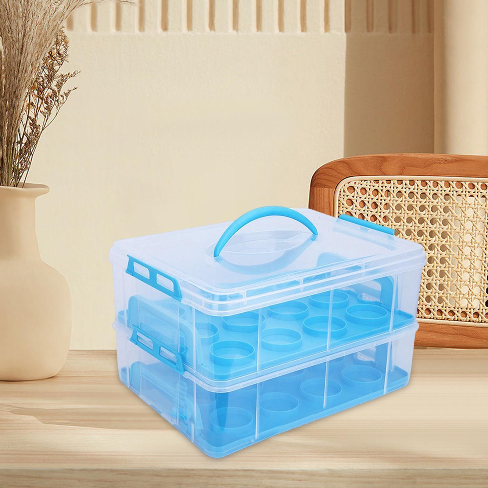 Muffin Stackable Cake Caddy with Handle and Lid Cupcake Carrier Storage for Desserts